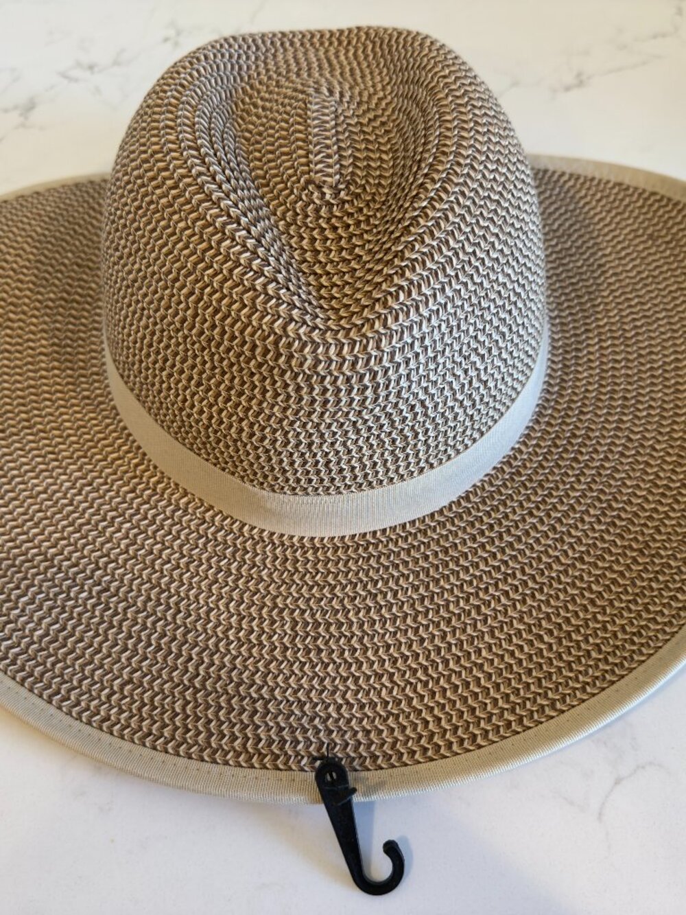 CALIA Sedona Hat Natural/Brown Straw Wide Brim Sun Hat NWT